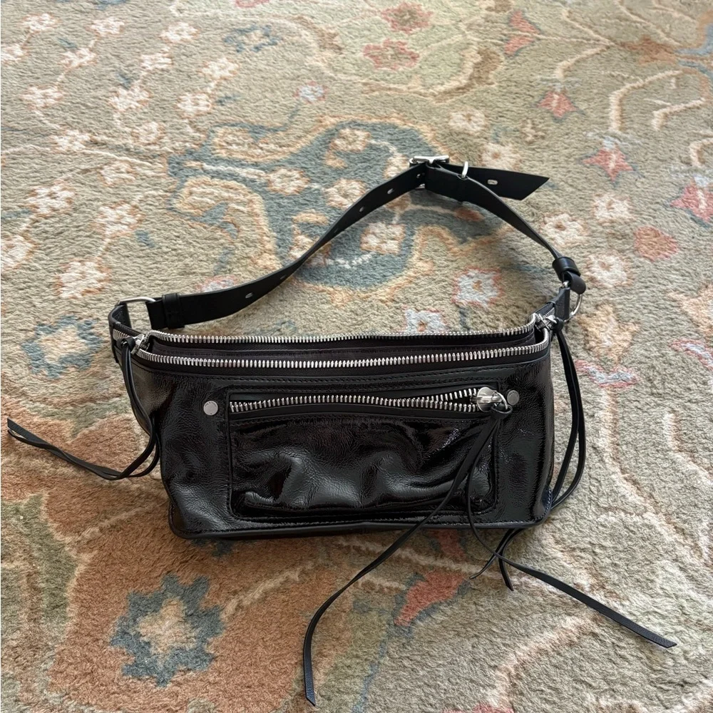 Rag & Bone Black Leather Elliot Fanny Pack - Picture 2 of 4